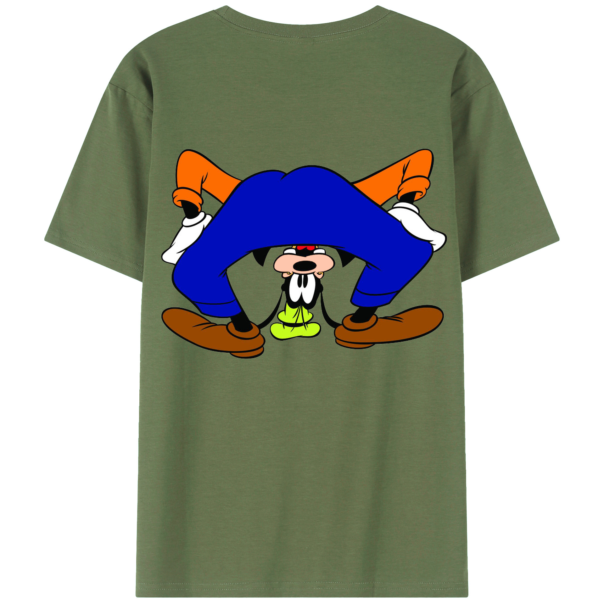 ミッキーマウス Mickey Mouse 綿100％ メンズ半袖Tシャツ（バックプリント） 通気性